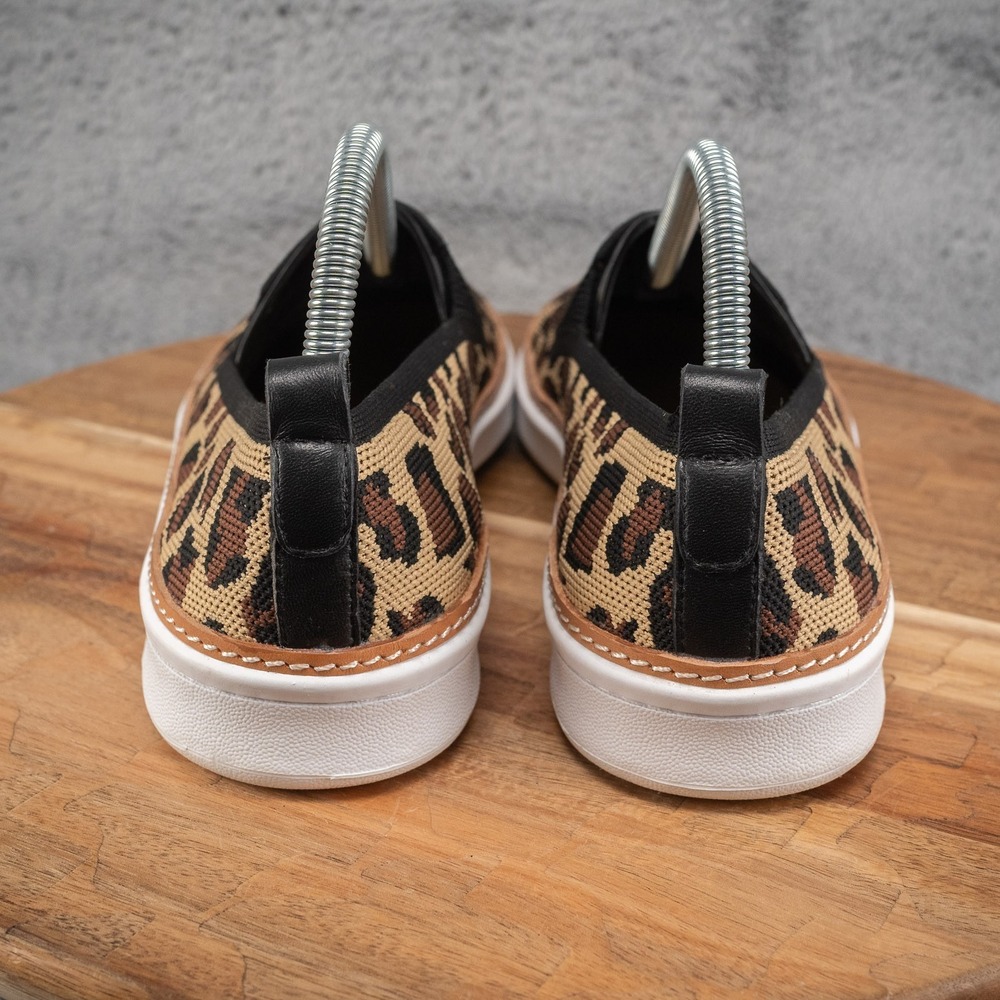 Talbots Womens Brittany Leopard Print Knit Stretch Sneakers Size 9 M slip on - Picture 4 of 7